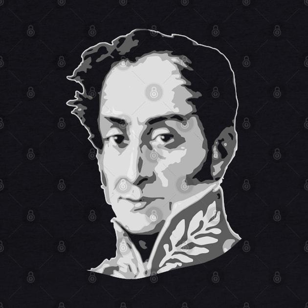 Simon Bolivar Black and White by Nerd_art